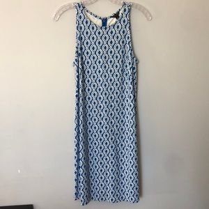 Ann Taylor Sleeveless Dress in Blue & White Size XS